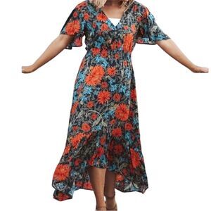 ANTHROPOLOGIE | ABEL THE LABEL Fantasy Floral Maxi Dress Women’s Size X-Small